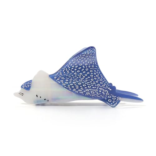 Eagle Ray Hair Claw Clip – Iridescent Blue Gradient, 5.1 Inch, Shark Teeth Grip – Color-Shifting Acetate Clip for Women, Beach & Everyday