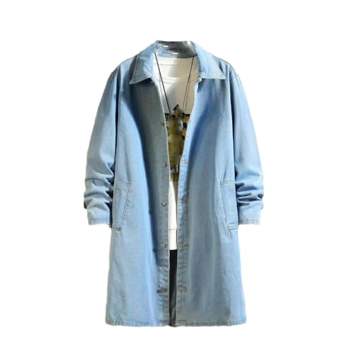 Veste délavé rétro de qualité supérieure style trench coat long hommes