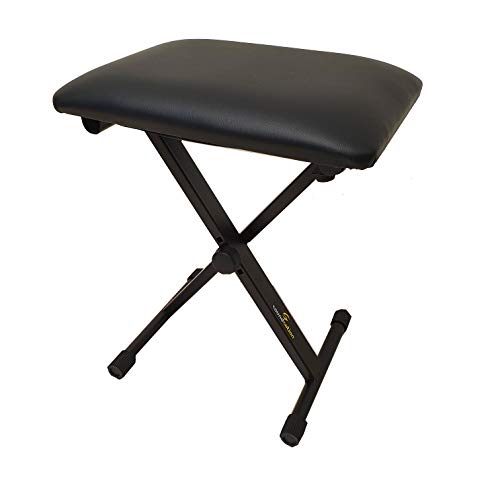 Banco para teclado, banqueta, taburete, Soundsation KB200 regulable en altura, plegable, asiento de piel sintética - Rockmusic