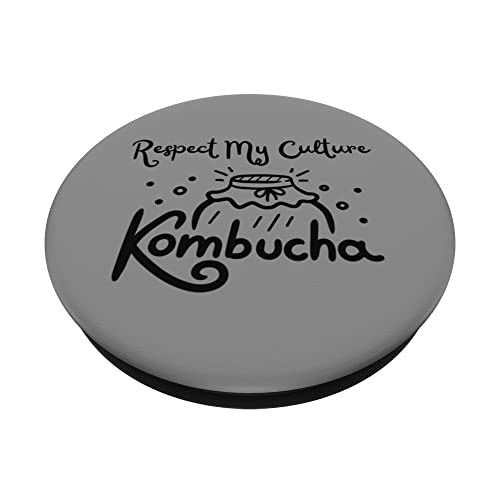 Kombucha respect my culture tea fermentation Scobie PopSockets Swappable PopGrip, Black - Image 2