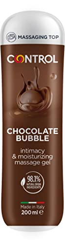 CONTROL Bubble Chocolate Gel Massaggio 3 in 1 All'aroma di Cioccolato con 98,1% di ingredienti naturali - 100% Made in Italy - 200 ml
