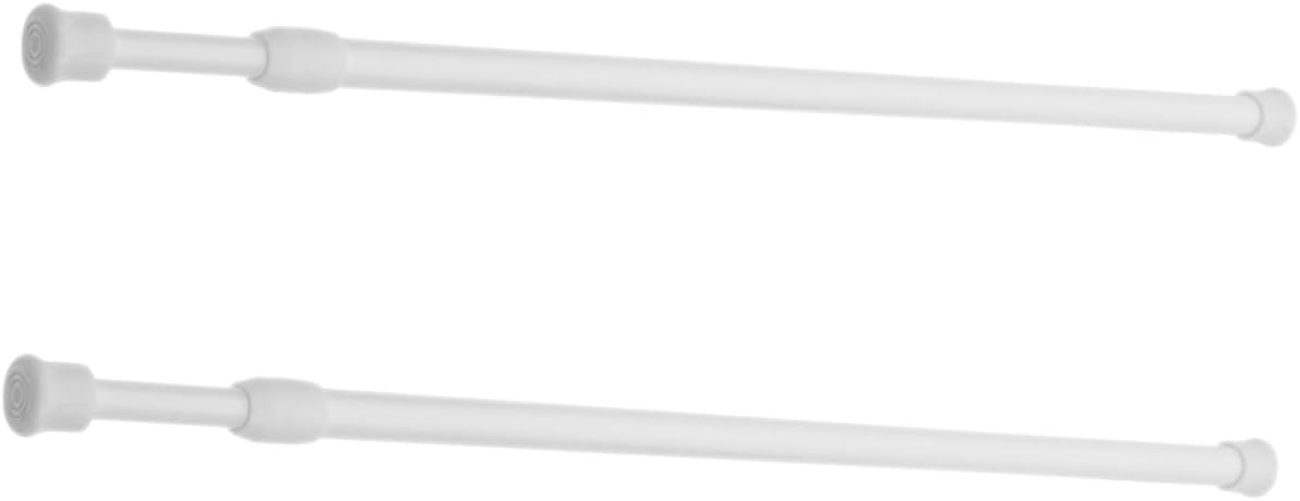2pcs Adjustable Window Curtain Rods Rust Resistant with Abs and Iron Material for Hanging Clothes