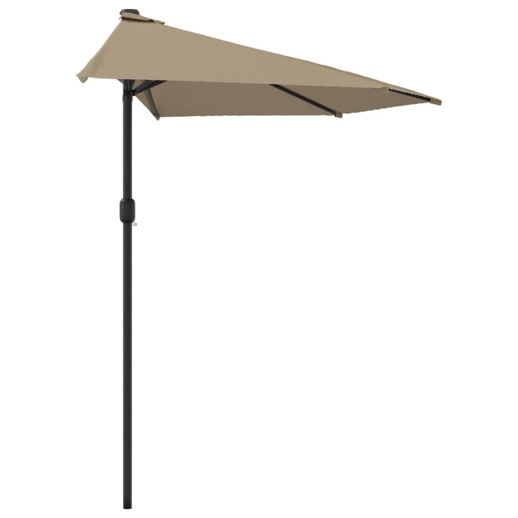 vidaXL Balkonschirm Sonnenschirm Terrassenschirm Alu-Mast Taupe 300×150 cm Halb