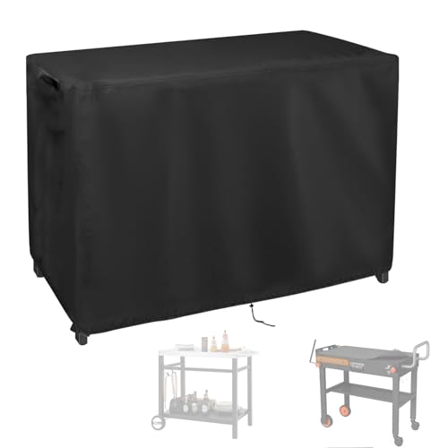 Image of Grill Cart Cover with UV Protection & Windproof Straps | Heavy Duty Covers for Most Standard Grill Carts /Pizza Oven Table