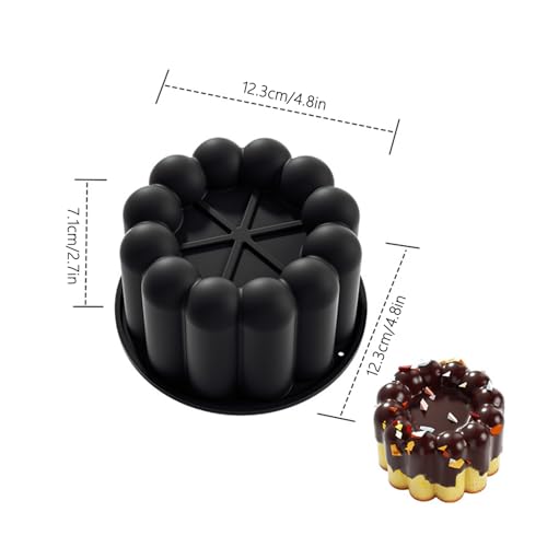 Charlotte Cake Mold, 2PCS Silicone Charlotte Cake Pan, Nonstick Silicone Baking Molds, Baking Pastry Molds for Cake, Jello, Gelatin, Bread (Flower Shape) - Image 3
