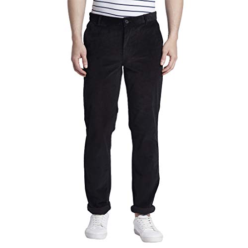 Image of Color Plus Men's Straight Fit Casual Trousers (CMTV11436-K8 Black 36)