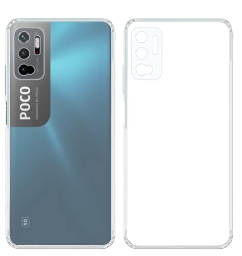 Image of Soft Flexible Silicone Back Cover Compatible with Xiaomi Poco M3 Pro 5G / Redmi Note 10T 5G, Transparent Case