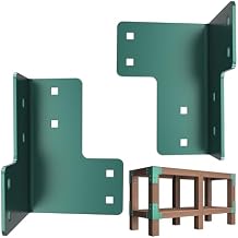 8PCS Heavy Duty Workbench Bracket Kit 4mm Steel Corner Brackets for 2x4 Lumber, Rust-Resistant Powder Coated, Easy DIY Assembly with Screws Included