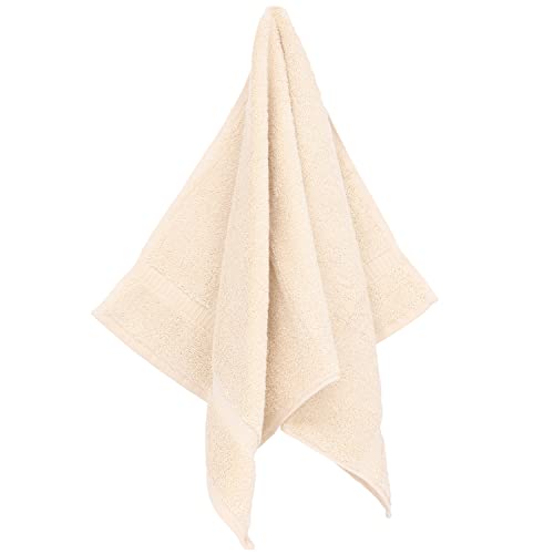 Luxury Hotel & Spa Towel 100% Genuine Turkish Cotton Hand Towels - Beige - Dobby Border - Set of 6