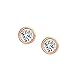 Simple Classic Bezel Set Cubic Zirconia AAA CZ Round Solitaire Stud Earrings For Women Rose Gold Plated .925 Sterling Silver 5MM