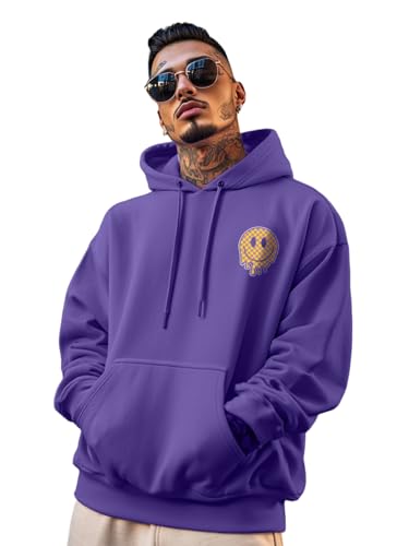 Image of Veirdo Cotton Poly Fleece Oversized Hooded Sweatshirt Baggy Fit Stylish Pocket Graphic Printed Hoodie for Men (Available in Sizes: S to 3XL)