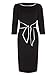 Adrianna Papell Women's Plus Size Tipped Crepe Tie Dress, Black/Ivory