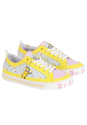 Dr. Seuss Oh The Places You'll Go! Adult Sneakers - Rubber Soles, Embroidered Tongues, Sublimated Graphics, Keychain
