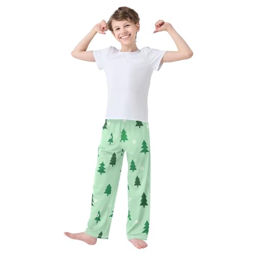 Boys' Pants Christmas Tree Xmas Green Long Bottoms Jogger Pants Elastic Waist Trousers with Pockets S-XL2