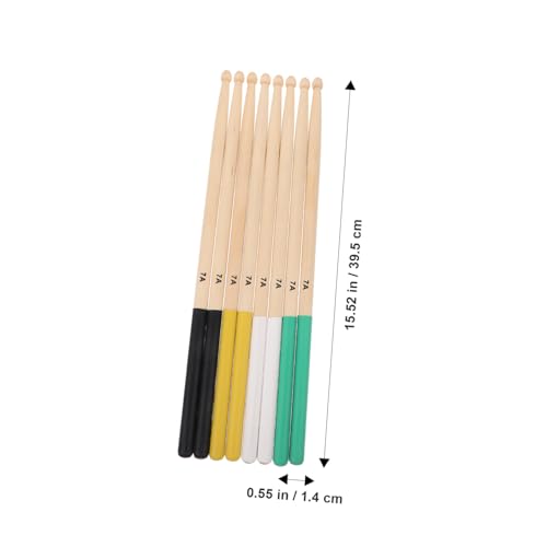 Baquetas de madera maple antideslizantes para batería 4 pares miniatura 2