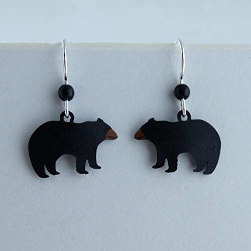 Sienna Sky Hand Painted Black Bear Dangle Earrings, Sterling Silver Ear Wires3