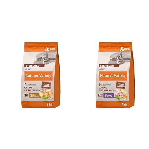 Nature's Variety No Grain Pienso para Gatos Esterilizados con Pollo - 7kg + Nature's Variety No Grain Pienso para Gatos Esterilizados con Pavo - 7kg