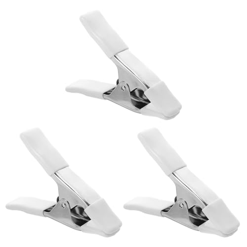3pcs Heavy Duty 4 Inch Spring Clamps with PVC Sleeve Durable Plastic Clamps for Woodworking Crafts Wedding Dress Clamping and Background Support