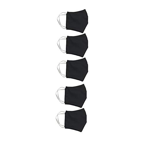 KIT 5 Máscaras dupla face 100% algodão 80 lavagens - Preta