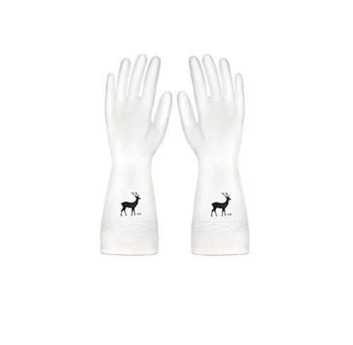 Preisvergleich Produktbild Abwaschhandschuhe Kautschuk Leder Waschraum Küche Haushalt Wasserdichtes haltbarer Thin Haushaltshandschuh (Color : A, Size : M)