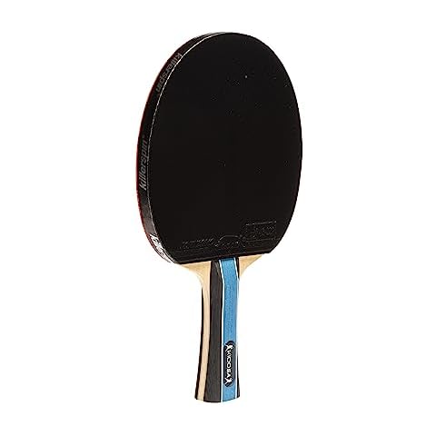 Killerspin KIDO 5A RTG Premium Flared Table Tennis Racket Professional, ITTF-Approved, Hard Paddle, Made of 5-Ply Wood, Dual-Colored in Red and Black Cover