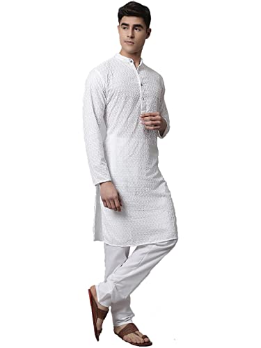 Image of Jompers Men's Regular Fit Cotton Embroidered Kurta Set