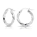 Hoops & Loops Sterling Silver 2mm Twist Round Hoop Earrings, 15mm