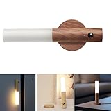 TERBBU Portable Motion Sensor Night Light Indoor, USB Charging Smart Body Sensor Night Light, Wall Induction Lamp for Bedroom Aisle Staircase Wardrobe Corridor (Walnut)