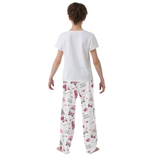 Gnome and Love Arrow Boys Long Pants Soft Trousers Elastic Waist Kids Lounge Bottoms with Pockets S-XL3