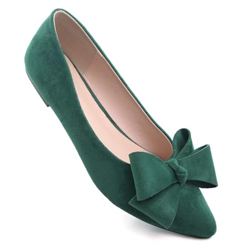 Image of TN TANGNEST Flats Shoes Women Comfort Casual Loafers | Classic Pointed Toe Bowknot Flats Cute Slip On Flats, Wear to Work Travel Walk