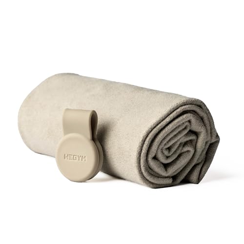 WeGym Suede Performance Towel with Magnetic Clip, Sandstone