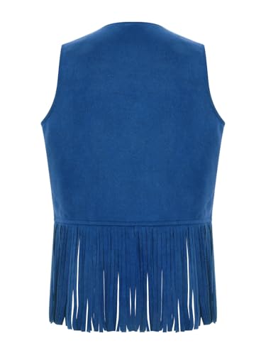 Kids Cowboy Cowgirl Vest Faux Suede Fringe Cardigan Dance Outerwear Jacket2