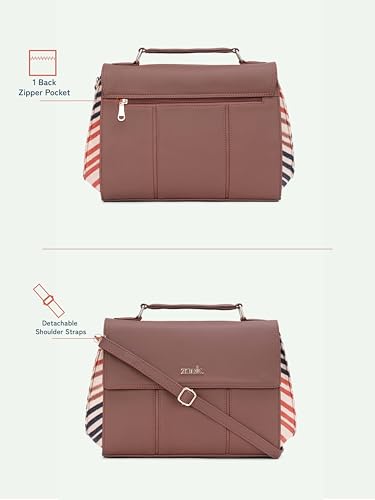 Image of ZOUK Rhea Kapoor Satchel Bag | Elegant Vegan Leather Handbag for Women |