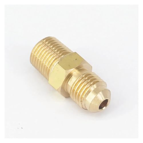 PKNVKZIDK SAE Male 3/8"-24 UNF Fit Tube OD 3/16" -1/8" NPT Male Brass SAE 45 Degree Pipe Fitting Connectors 1000PSI