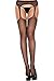 Sheer Black Crotchless Suspender Pantyhose (OS, blk)