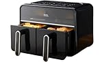 Morphy Richards Digital Dual Zone Airfryer, Compact Space Saving 7.2L, Easy View Windows, Touch Screen, Non Stick Dishwasher Safe Baskets, Healthy Oil Free & Low Fat Cooking, Black, 480020