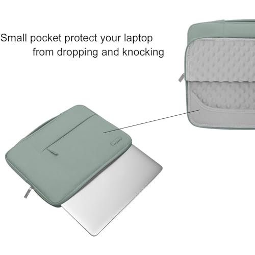 Image of MOSISO Laptop Case 16 inch, 15-15.6 inch Laptop Sleeve with Handle Compatible with MacBook Pro 16 inch, HP, Acer, Dell, Lenovo, ASUS Notebook, Polyester Multifunctional Computer Bag, Antique Green