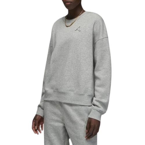 Jordan Brooklyn Women's Fleece Crew-Neck Sweatshirt Size - Small Heather Grey