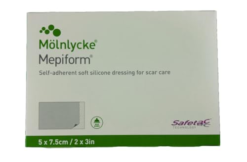 Mepiform 5 x 7,5 cm, apósito de silicona blanda autoadhesivo estéril para el cuidado de cicatrices.