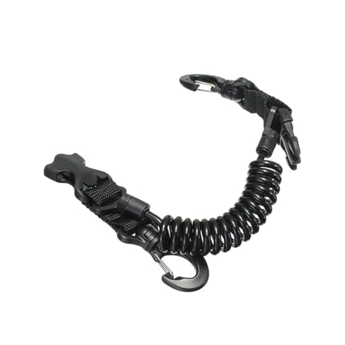 Resorte CordóN Espiral Bajo Agua Hebilla LiberacióN RáPida CordóN Buceo CáMara Herramienta Buceo SubacuáTico con Clips LiberacióN RáPida para Luces CáMaras SubacuáTicas, Correas Anti Correa, Negro