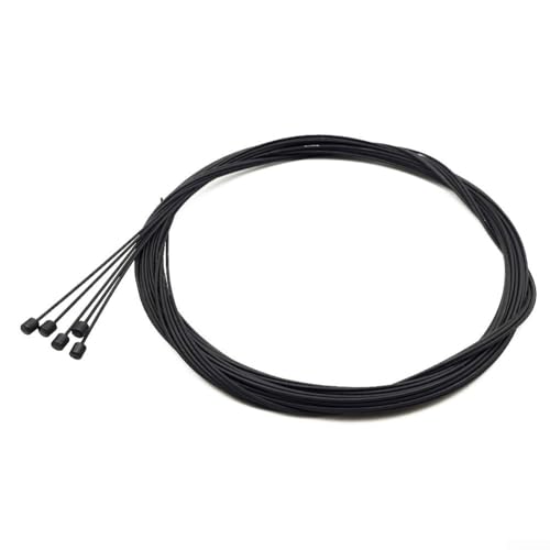 5-Pack PTFE Coated Gear and Brake Inner Cable, 2.1m Galvanized Steel Shifter Wire, Compatible with Mountain and Road Bikes, Black（SKU）