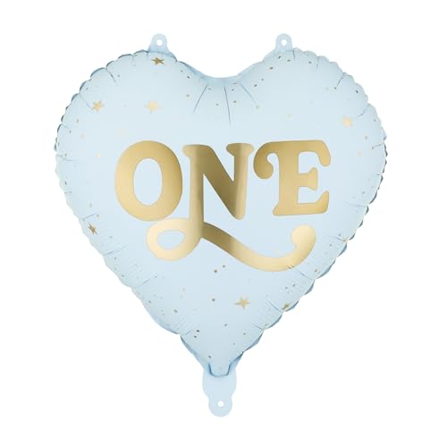 1st Birthday Foil Balloon PartyDeco 18 Inch Light Blue for Boy