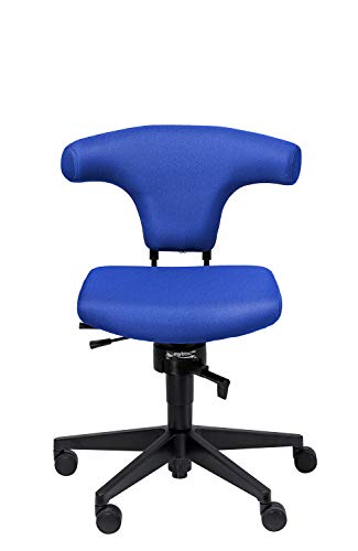 Preisvergleich Produktbild meychair Bürostuhl Bull - mit ergonomischer Rückenlehne, Stoff, blau, Rollen