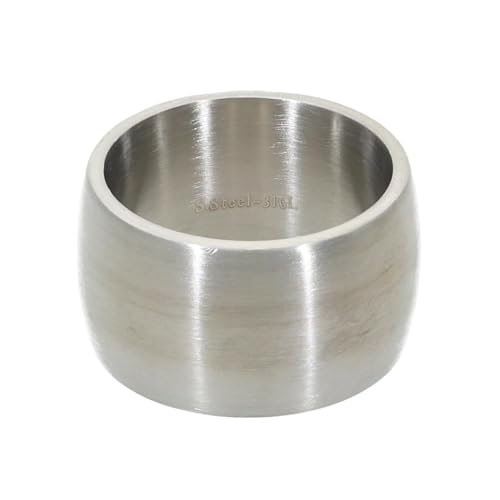 [新宿銀の蔵] バレル型 幅広 14.5mm 甲丸 リング 指輪 28号 メンズ ステンレス 樽型 シンプル