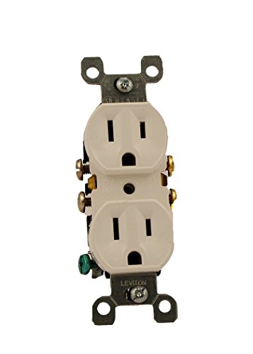Leviton 15 Amp, 125 Volt, Duplex Receptacle, Residential Grade, Grounding, All Screws Backed Out, 10-Pack, 5320-WCP, White