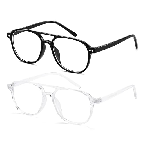 Image of FEISEDY Blue Light Blocking Glasses Women Men Square Computer Lightweight Pilot Glasses Anti Eyestrain & UV Glare B0141
