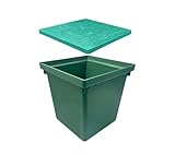 Natotela 16x16x16in Underground Splice Boxes with Fiberglass Solid Cover,In Ground Pull Box Deep Enclosure Distribution Pit Electrical Junction Boxes Drillable Precast Tapered Pit for Cable Wiring