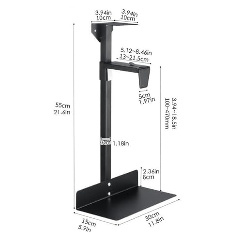 Soporte para CPU ajustable de acero para montaje debajo del escritorio o en pared, carga máxima 55 lbs miniatura 7