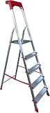 Scala Pieghevole ALTEA in Alluminio 3-8 Gradini | Scaletta Professionale e Domestica Certificata EN 131 | 100% Made in Italy | Portata 150 Kg con vaschetta portaoggetti (5 Gradini)