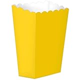 Amscan Small Popcorn Boxes - Pack of 5, Yellow Sunshine - 5 1/4' X 3 3/4'